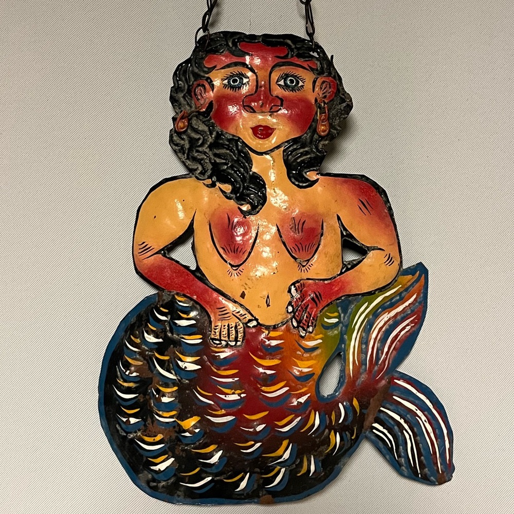 Handcrafted Metal Decor Folk Art Merman